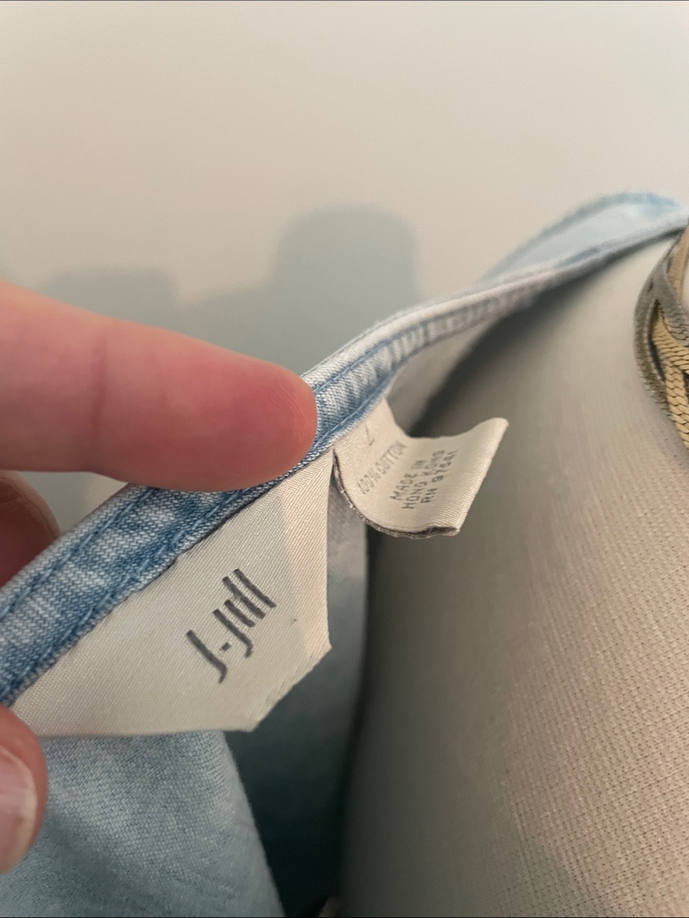 J Jill Light Wash Denim Button-Front Tank Top - Picture 4 of 4